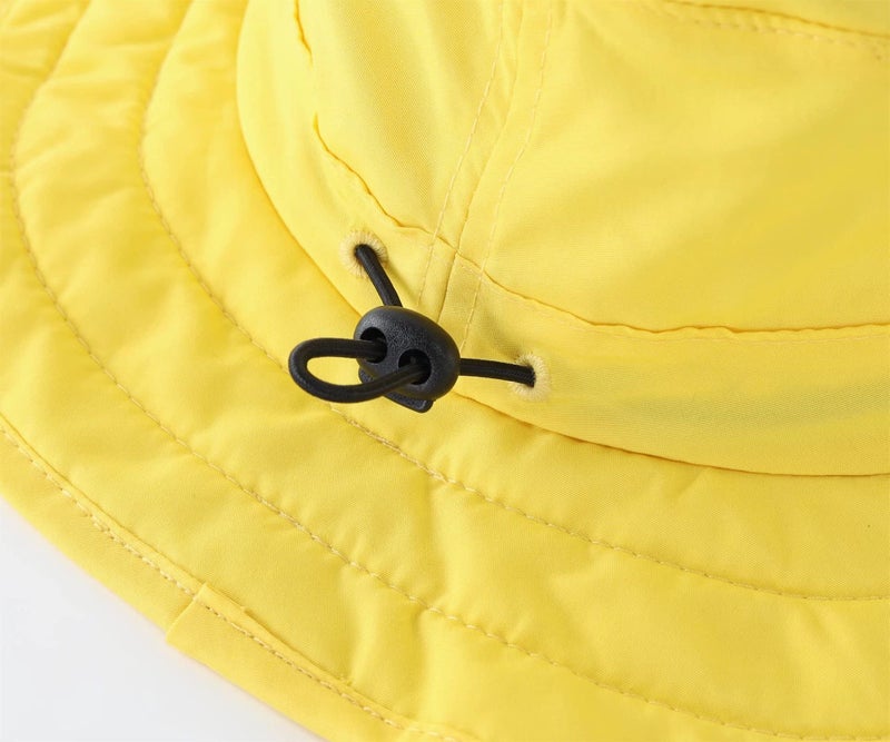 Connectyle Kids UPF 50+ Bucket Sun Hat UV Sun Protection Hats Wide Brim Summer Beach Hat Yellow - Image 5